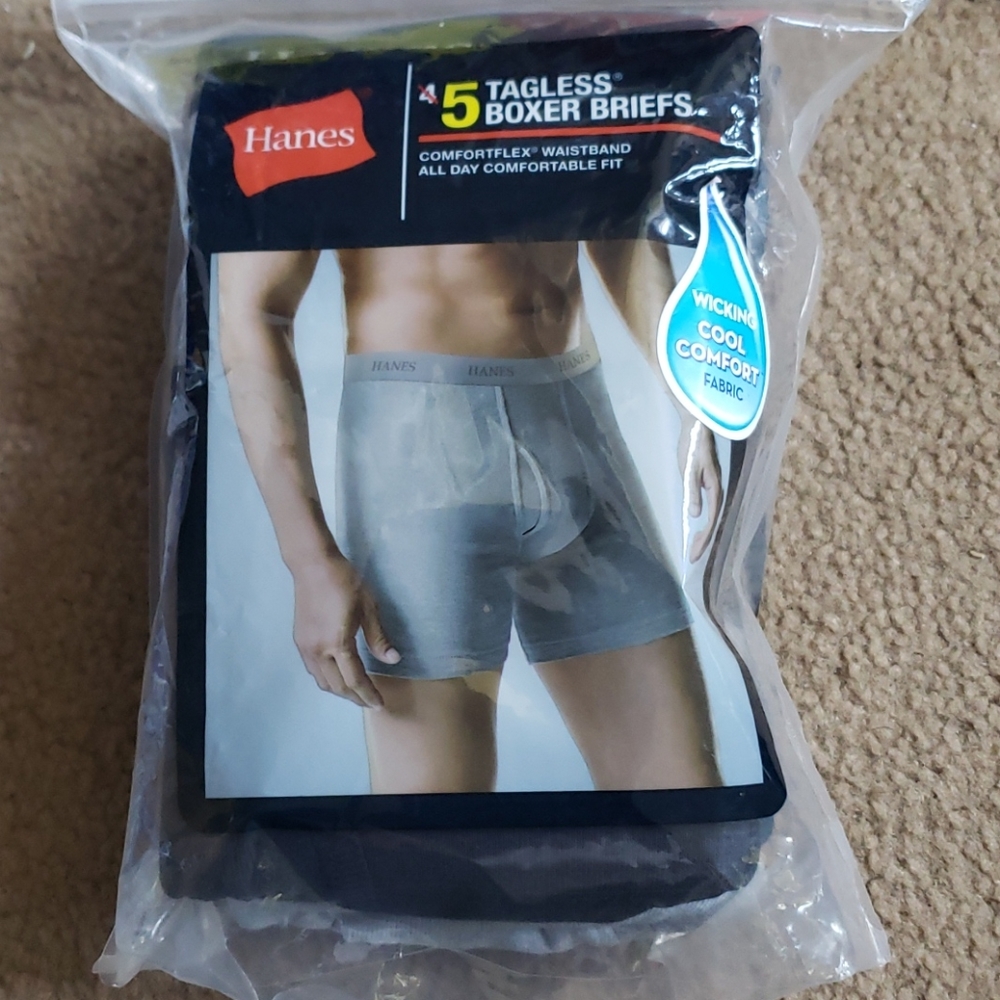 Hanes Boxer Briefs Cotton Tagless Small New Mens